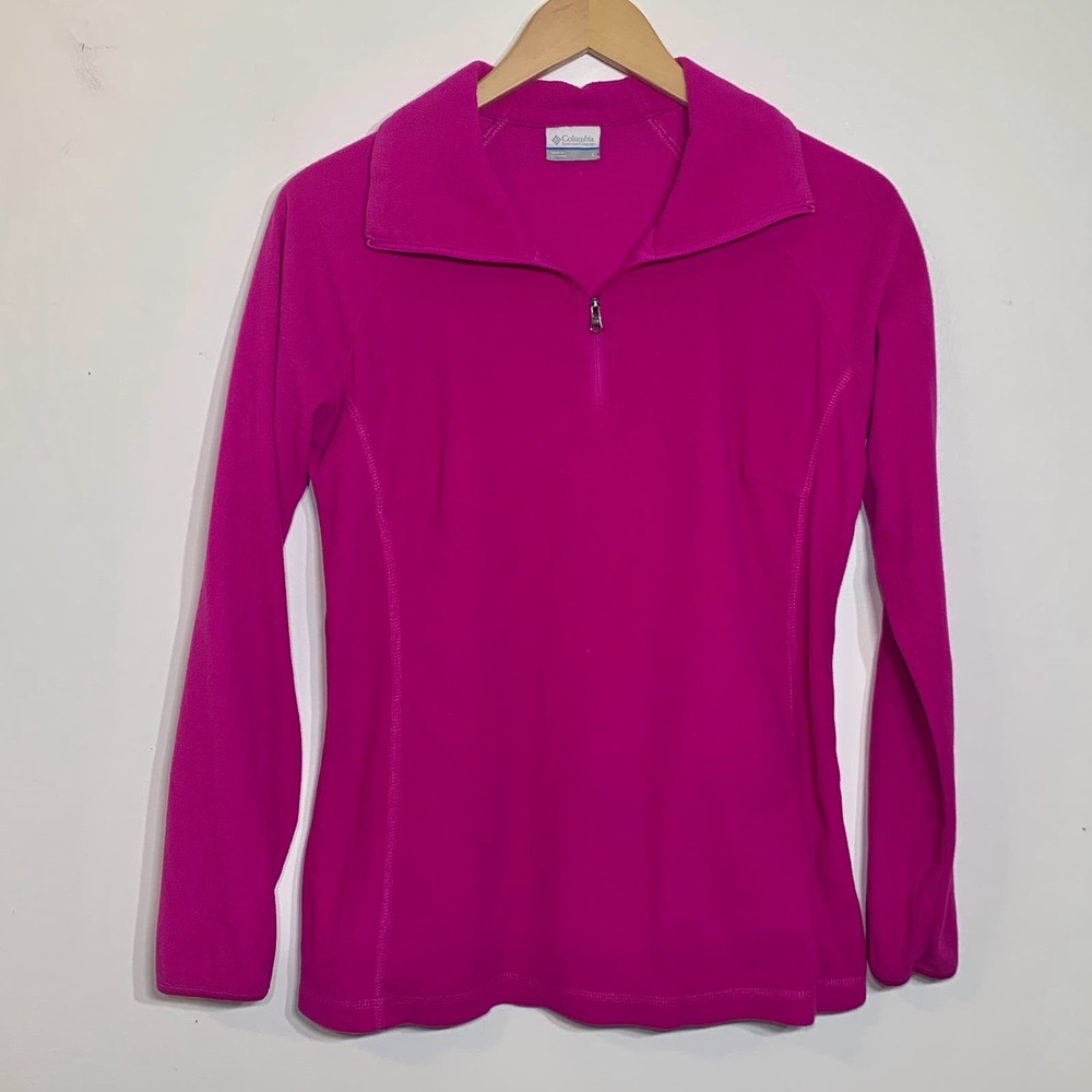 EUC Columbia Hot Pink Fleece Quarter Zip Jacket Size Large